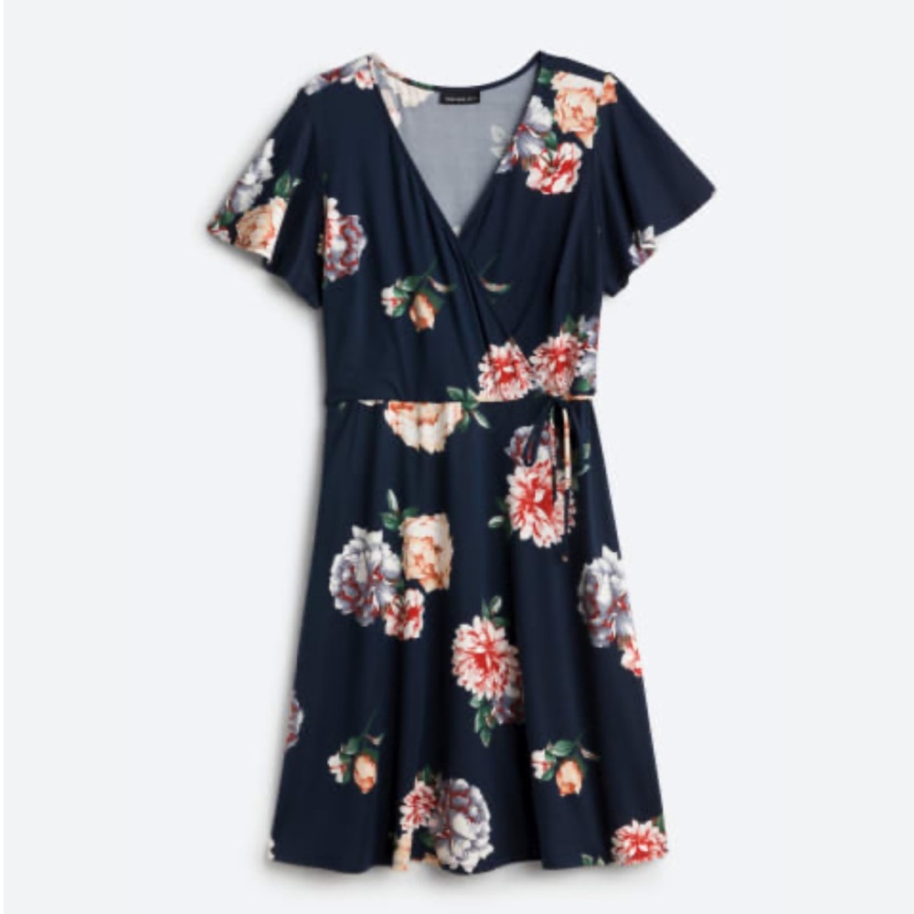 Roanne Faux Wrap Knit Dress